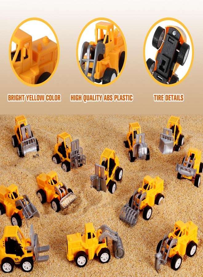 FANELEQU 36 Pack Pull Back Construction Engineering Vehicles Toy Playset, Mini Plastic Construction Excavator Trucks Car Toys for Boys Girls Kids Toddlers - Image 4